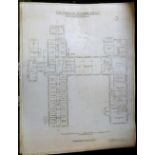 H CHATFEILD CLARKE, FRIBA: 3 pen and ink plans circa 1909 for Gresham~s School, Holt, New Masters