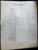 H CHATFEILD CLARKE, FRIBA: 3 pen and ink plans circa 1909 for Gresham~s School, Holt, New Masters