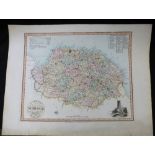 THOMAS DIX: A NEW MAP OF THE COUNTY OF NORFOLK DIVIDED INTO HUNDREDS, engraved hand coloured map,