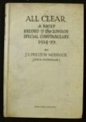 JOYCE EMERSON PRESTON MUDDOCK (DICK DONOVAN): "ALL CLEAR", A BRIEF RECORD OF THE WORK OF THE