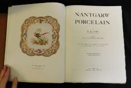 W G JOHN: NANTGARW PORCELAIN, Newport, R H Johns, 1948, 1st edition, 64 plates including 23 coloured