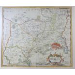 ROBERT MORDEN: MIDLESEX, engraved hand coloured map [1695], approx 360 x 420mm, framed and glazed