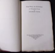 CHARLES MEEK: THE WILL TO FUNCTION, A PHILOSOPHICAL STUDY, Bisley, Glos, The Mansion House, 1929 (