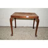 SMALL EARLY 20TH CENTURY CANE SEATED STOOL, WIDTH APPROX 54CM