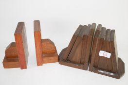 TWO PAIRS OF WOODEN ART DECO BOOK ENDS