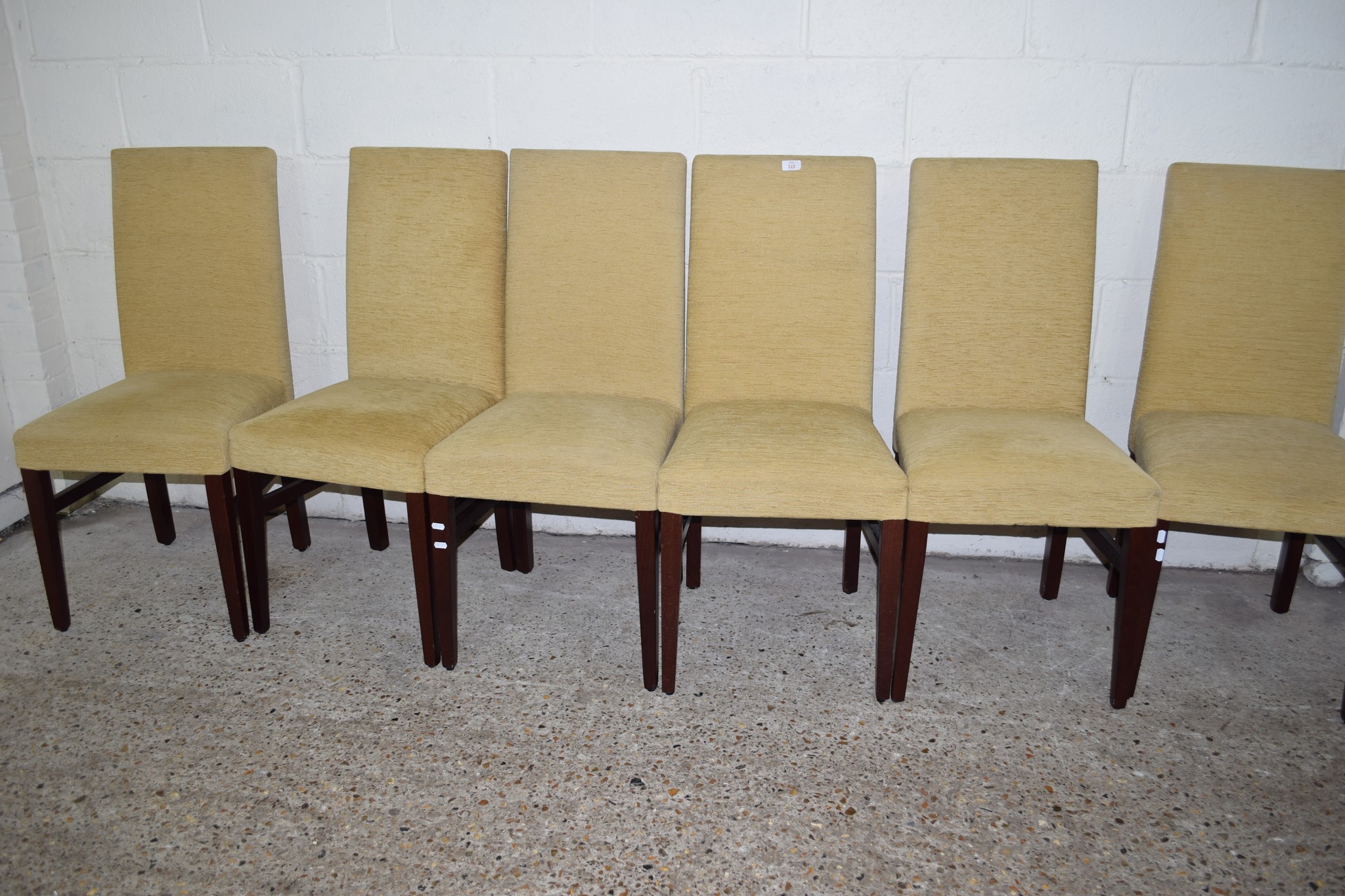 SET OF SIX MODERN UPHOLSTERED DINING CHAIRS