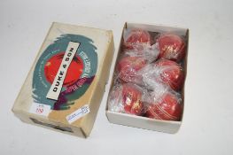 BOXED SET OF SIX DUKE & SON CRICKET BALLS