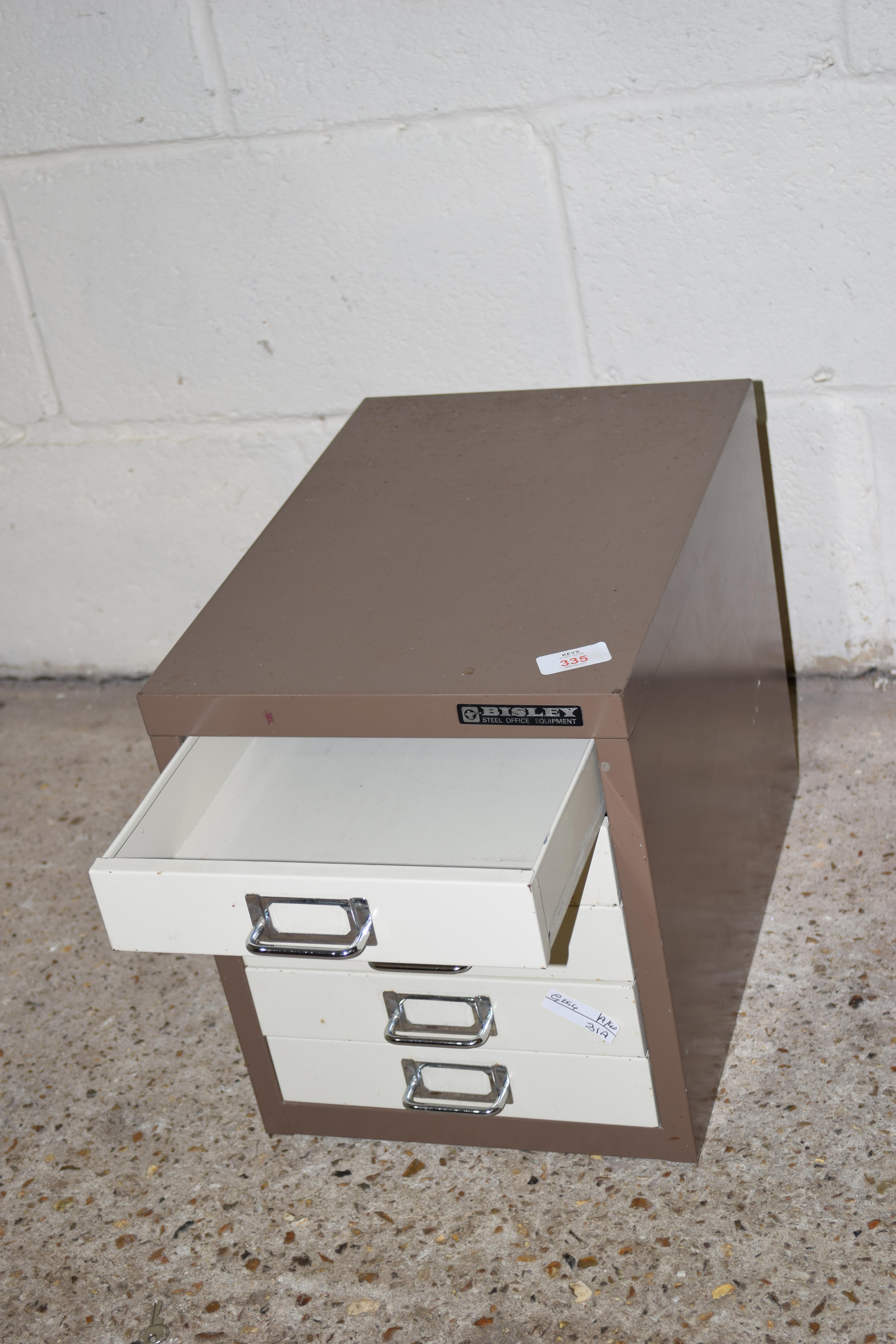 SMALL BISLEY FOUR DRAWER METAL FILING UNIT, WIDTH APPROX 28CM - Image 2 of 2