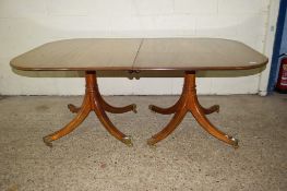 GOOD QUALITY MODERN DINING TABLE, LENGTH APPROX 196CM TOGETHER WITH A SET OF SIX MATCHING