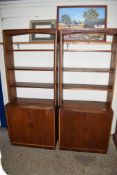 PAIR OF RETRO WALL UNITS, GOOD QUALITY, EACH WIDTH APPROX 76CM