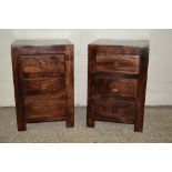 PAIR OF MODERN HARDWOOD BEDSIDE CABINETS, WIDTH APPROX 42CM
