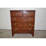 19TH CENTURY CHEST OF TWO SHORT OVER THREE LONG DRAWERS, WIDTH APPROX 92CM