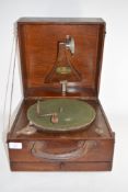 OLD STYLE GRAMOPHONE IN WOODEN CASE "THE BIJOUPHONE"
