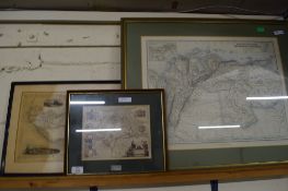 PRINTED MAP OF HUNTINGDON TOGETHER WITH A MAP OF WEST AFRICA AND MAP OF GRENADA AND VENEZUELA