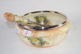 SALAD BOWL WITH TWO SERVERS, BY CROWN DEVON
