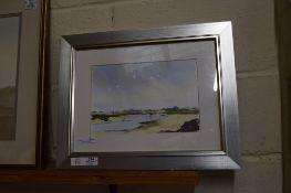 WATERCOLOUR OF MORSTON CREEK IN WHITE METAL FRAME