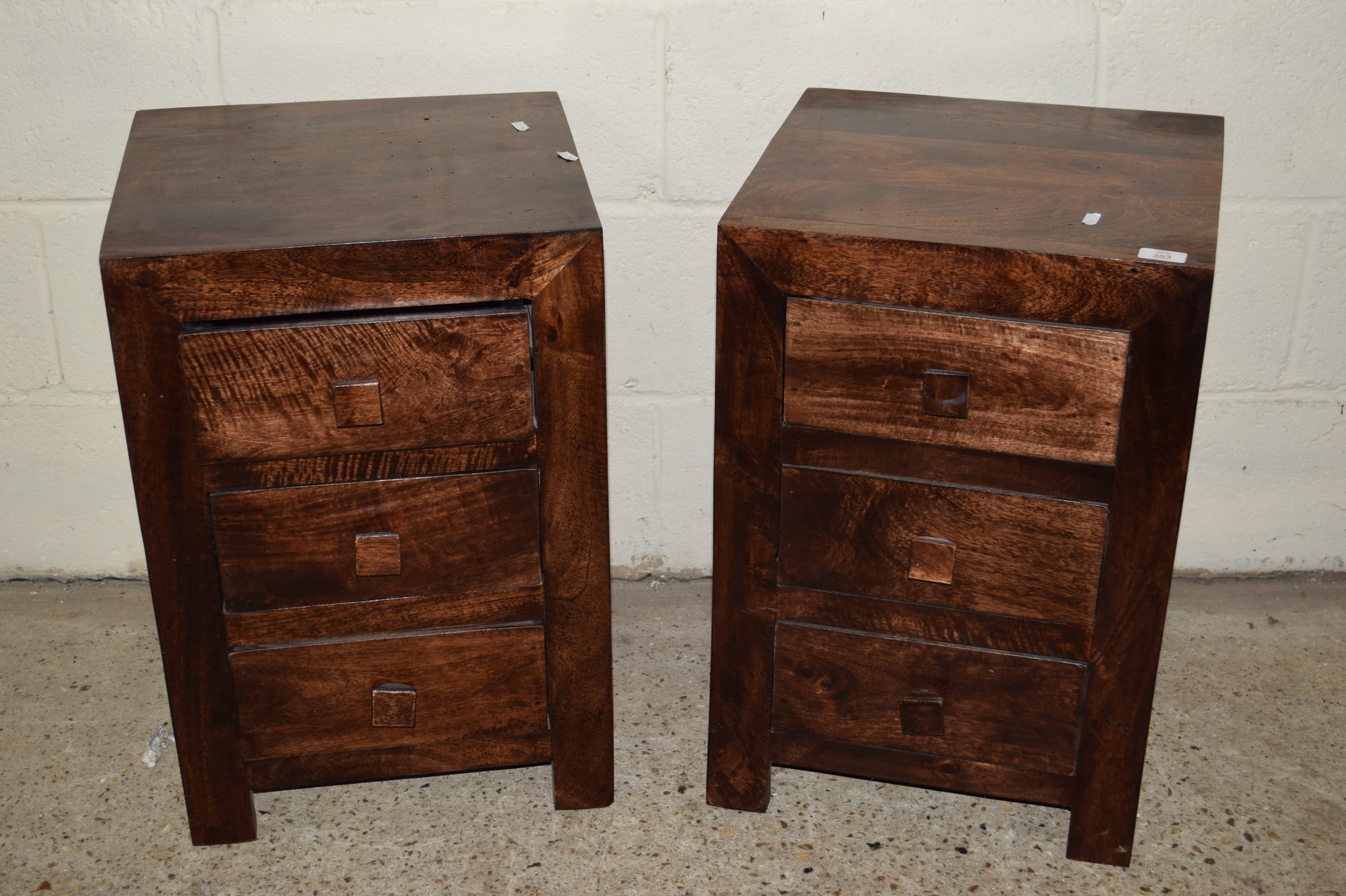 PAIR OF MODERN HARDWOOD BEDSIDE CABINETS, WIDTH APPROX 42CM - Image 2 of 2