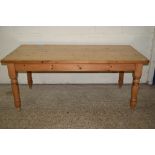 GOOD QUALITY MODERN PINE KITCHEN TABLE, APPROX 182CM X 91CM