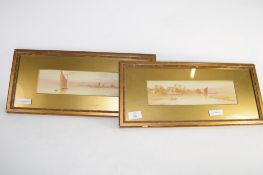 TWO WATERCOLOURS OF BROADS SCENE, ONE OF BELAUGH, THE OTHER OF BREYDON WATER, BOTH SIGNED H