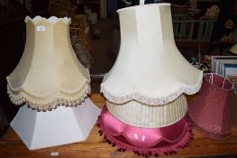 SIX LARGE LAMP SHADES