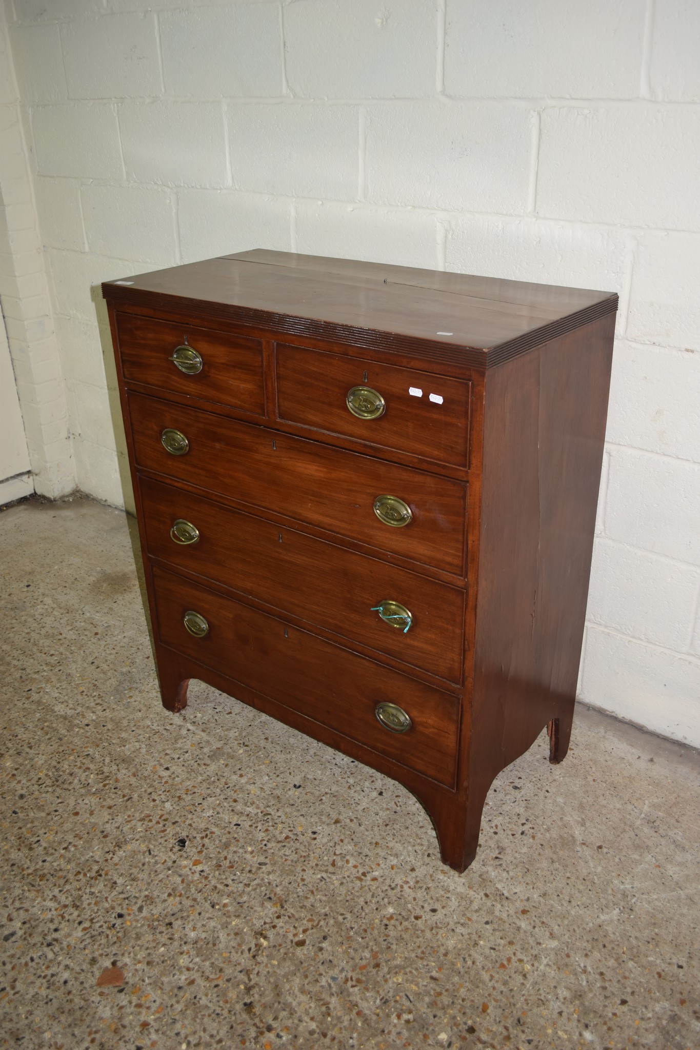 19TH CENTURY CHEST OF TWO SHORT OVER THREE LONG DRAWERS, WIDTH APPROX 92CM - Image 2 of 2