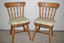 PAIR OF PINE KITCHEN CHAIRS, EACH HEIGHT APPROX 86CM