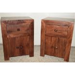 PAIR OF MODERN HARDWOOD BEDSIDE CABINETS, WIDTH APPROX 45CM