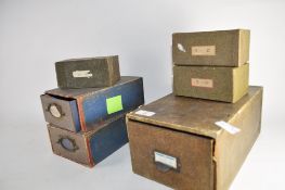 VARIOUS BOXES AND SOME CARD INDEX FILING BOXES