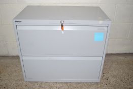 BISLEY METAL TWO DRAWER FILING CABINET, WIDTH APPROX 80CM