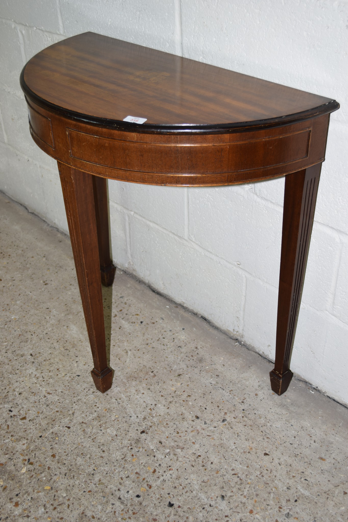 REPRODUCTION STAINED WOOD DEMI-LUNE TABLE, WIDTH APPROX 74CM - Image 2 of 2