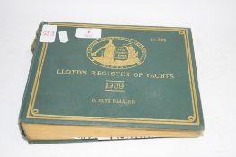 LLOYDS REGISTER OF YACHTS FOR 1939