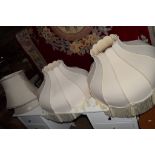 THREE LARGE TABLE LAMP SHADES