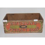 WOODEN BOX ADVERTISING HUDSONS EXTRACT OF SOAP