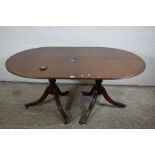 MAHOGANY REPRO D-END REGENCY-STYLE DINING TABLE