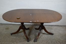 MAHOGANY REPRO D-END REGENCY-STYLE DINING TABLE