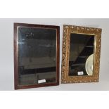 RECTANGULAR MIRROR IN GILT FRAME, TOGETHER WITH A FURTHER MIRROR