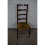 RUSH SEATED LADDERBACK CHAIR, HEIGHT APPROX 97CM