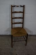 RUSH SEATED LADDERBACK CHAIR, HEIGHT APPROX 97CM