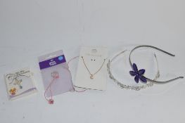 SMALL PLASTIC BAG CONTAINING COSTUME JEWELLERY, MAINLY TIARAS