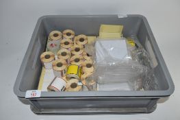 BOX CONTAINING STATIONERY ITEMS, MAINLY STICKERS AND PLASTIC MOUNTS