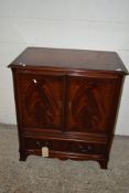 MAHOGANY EFFECT FALL FRONT TV CABINET, WIDTH APPROX 82CM