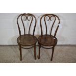 PAIR OF BENTWOOD DINING CHAIRS, EACH APPROX 89CM