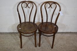PAIR OF BENTWOOD DINING CHAIRS, EACH APPROX 89CM