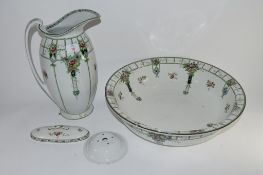 EDWARDIAN JUG AND BASIN SET WITH SOAP DISH BY MYOTT