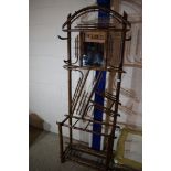 CANE FULL HEIGHT MIRROR BACK HALL STAND, WIDTH APPROX 79CM