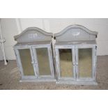 PAIR OF RUSTIC MIRRORED BATHROOM CABINETS, WIDTH APPROX 43CM MAX