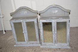 PAIR OF RUSTIC MIRRORED BATHROOM CABINETS, WIDTH APPROX 43CM MAX