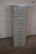 TALL FIVE DRAWER METAL FILING CABINET, WIDTH APPROX 46CM