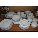 TABLE WARES MADE BY ROYAL COPENHAGEN COMPRISING DINNER PLATES, SIDE PLATES, BOWLS, SERVING DISHES