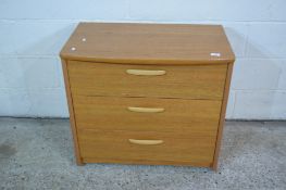 SMALL ALSTONS TEAK FINISH CHEST OF DRAWERS, WIDTH APPROX 79CM